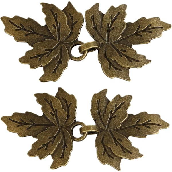 Mantelspänne 2 Par Mmaple Leaf Cape-förslutning Tröjklämma, Påsybara Hakar och Hyskor Kofta Klämma, Vintage Tröjvirvelklämma