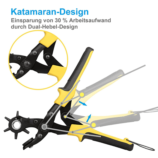 (Gul) Bälteshålslag, [Perfekt komplett set] Läderstans med
