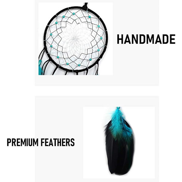 Blå Drømmfangere Håndlavet, Boho Traditionel Cirkelformet Net til Væghængende Dekoration, Soveværelse Børn, Hjemmedekoration, Kunst O