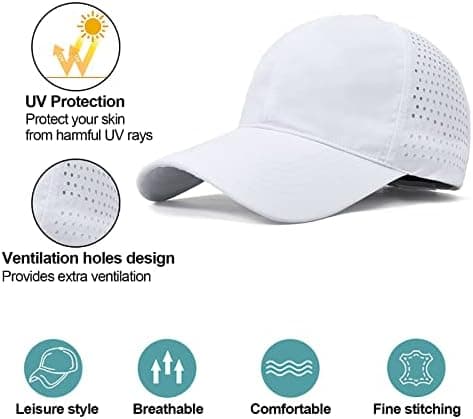 Hurtigtørrende Baseball Cap til Mænd, Unisex Sports Hat - Foldbar Mesh Sol