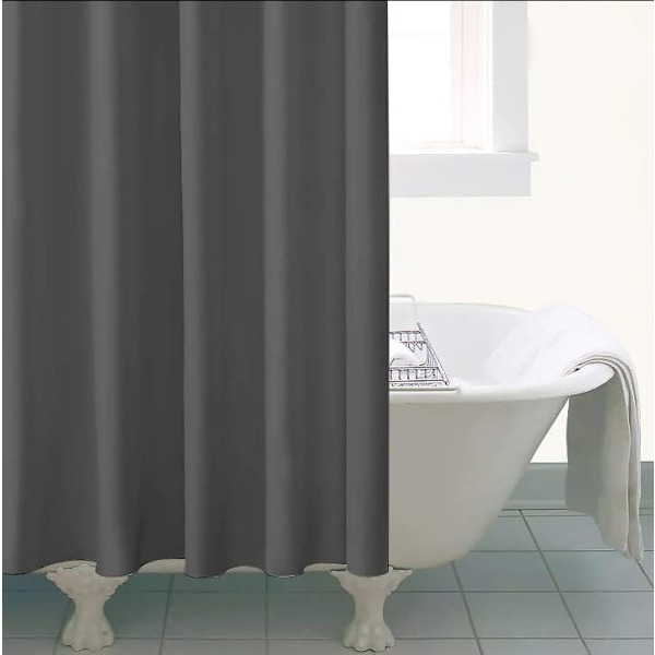 Sort bruseforhæng - Vandtæt, skimmelresistent, skinnekrog, ultratynd, fjerlet, 100x180cm