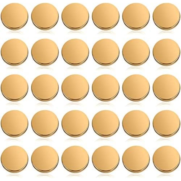 Levende farger og forseggjort form (Gull, 15 mm) 30 stykker Metall Flat Knapper Alloy Shank Knapper Runde Formet Sy Knapper M