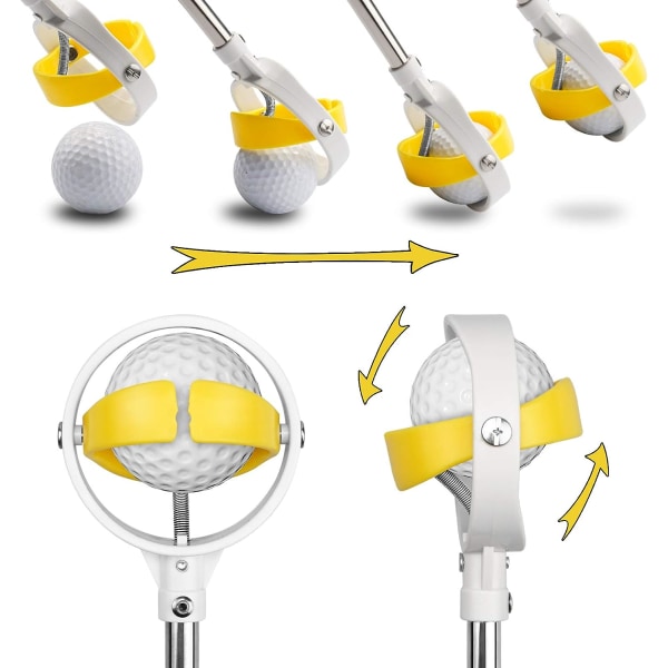 Ruostumattomasta teräksestä valmistettu teleskooppinen golfpallon noutaja veteen golfpallon putterin tarttumavälineellä, golf Ac