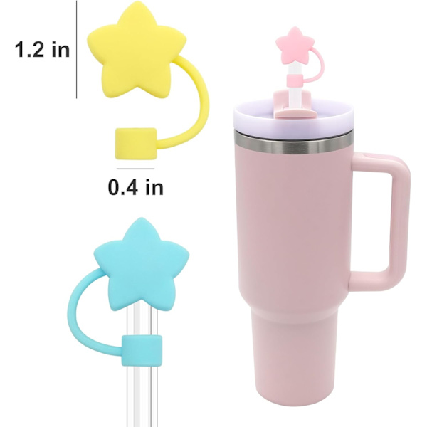 3-pack stjärnformade sugrörsskydd, återanvändbara sugrörsskydd för 10 mm sugrör