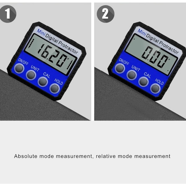 Stærkt magnetisk adsorption design, multivinkel hældningsmåling, med display, 4 enhedstilstande 2 målinger