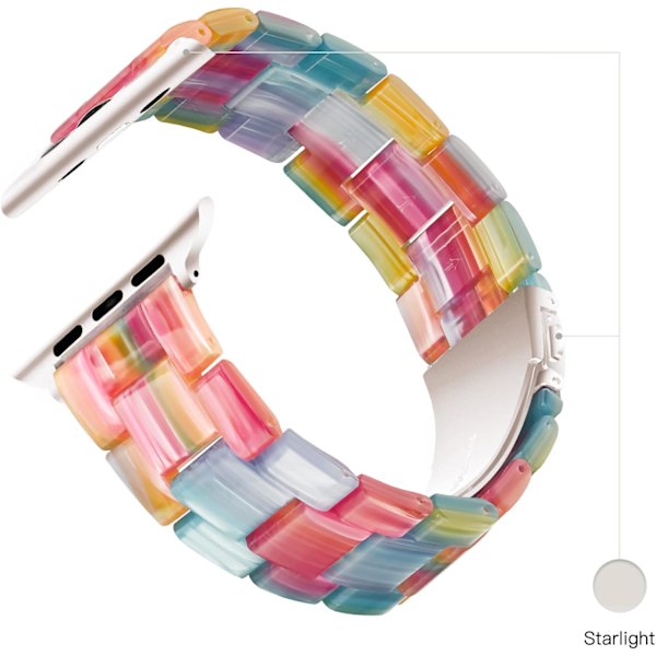 Let Apple Watch Rem - Fashion Resin iWatch Remme kompatibel med rustfrit stålspænde til Apple Watch Ultra