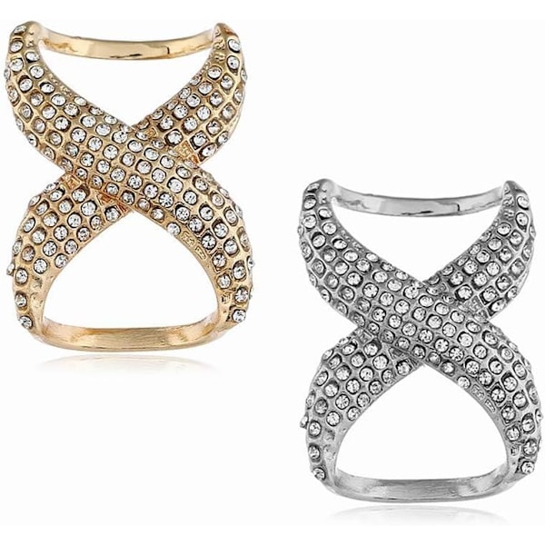 2 st Mode Halsduk Clips Halsduk Ring Spänne Strass Halsduk Ring Spänne Sidenhalsduk Lås Clips för Kvinnor Damer Flickor Guld Medium