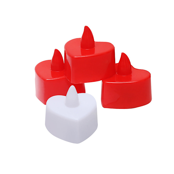 24 stk hjerteformede flammefrie LED-teljus