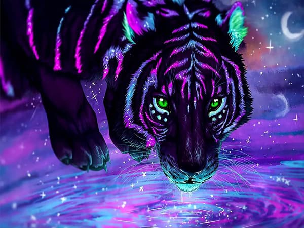 (30x40cm) 5D Diamantmaleri Tiger 28