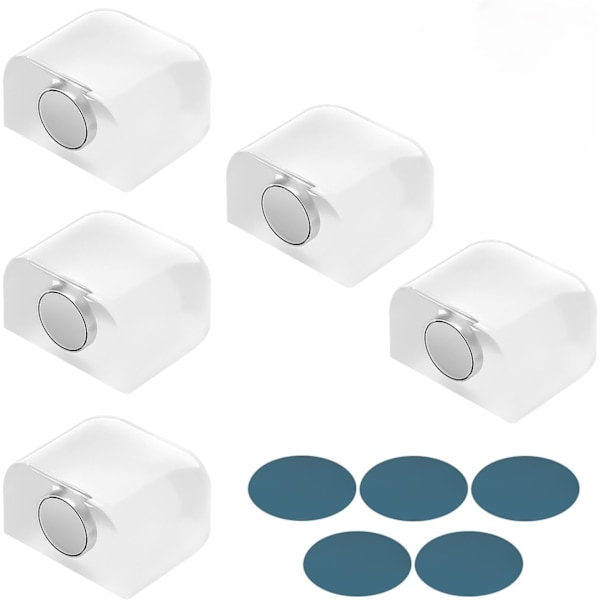 Pieces Magneettiset Ovenpysäyttimet, Liimattavat Ovenpysäyttimet, Ei Porattavaa Silikonista Ovenpysäytintä, Läpinäkyvä Itseliimautuva Ovenpysäytin Makuuhuoneeseen, Kylpyhuoneeseen, Keittiöön, L