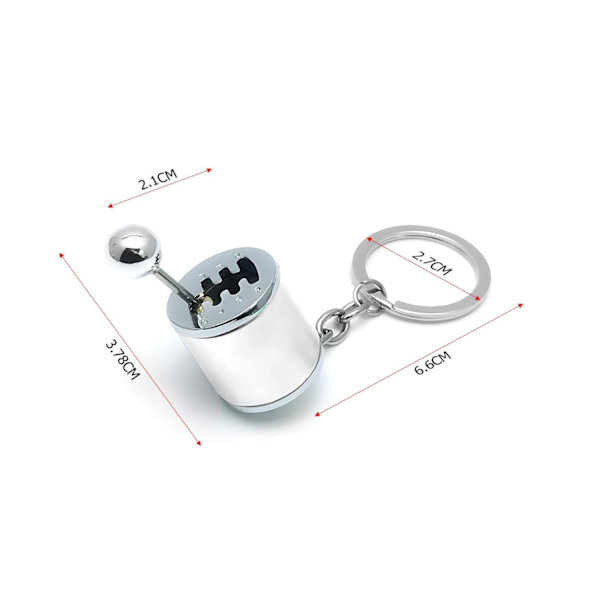 (Sølv) 6-trins nøglering gadgets, bilgearkasse model nøglering, C