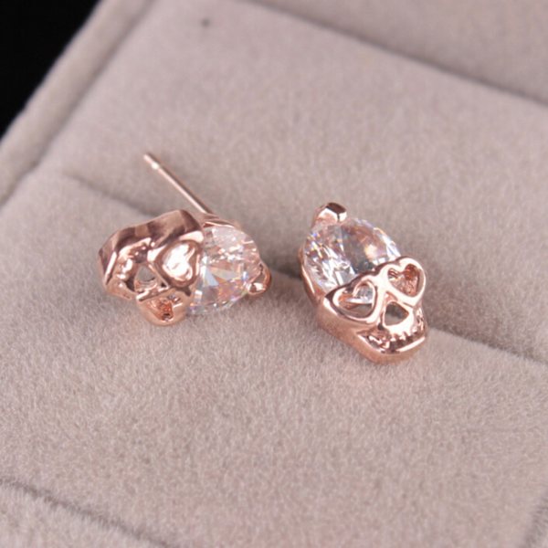 Hodeskalle Studs Kvinders Gothic Cool Statement Skelet Smykker Candy Skull Øreringe