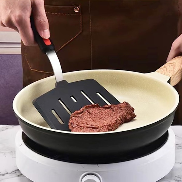 1 stk. Silikon Fiske Spatel, Fleksibel Køkken Spatel, Bred Spalte Spatel til Pandekager, Fisk, Non-Stick Spatler, Omelet