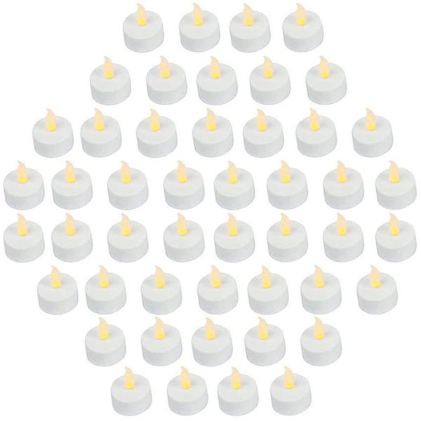 (48-pack) Realistiska LED-värmeljus med flimrande låga