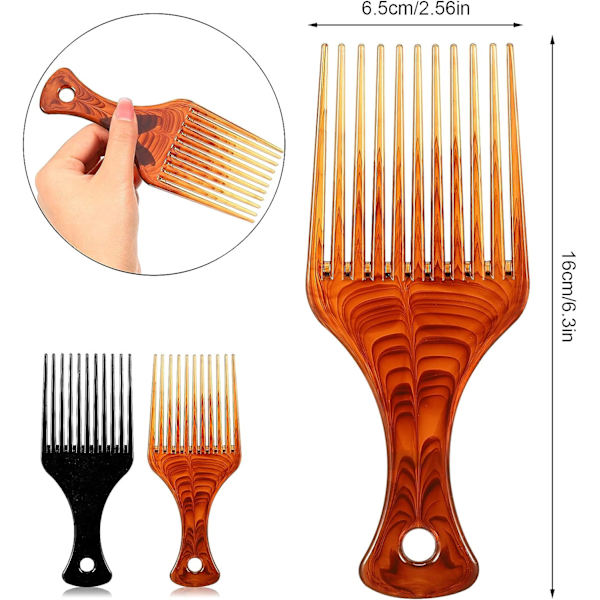 2-pack afrokam antistatisk borste afrohårkam