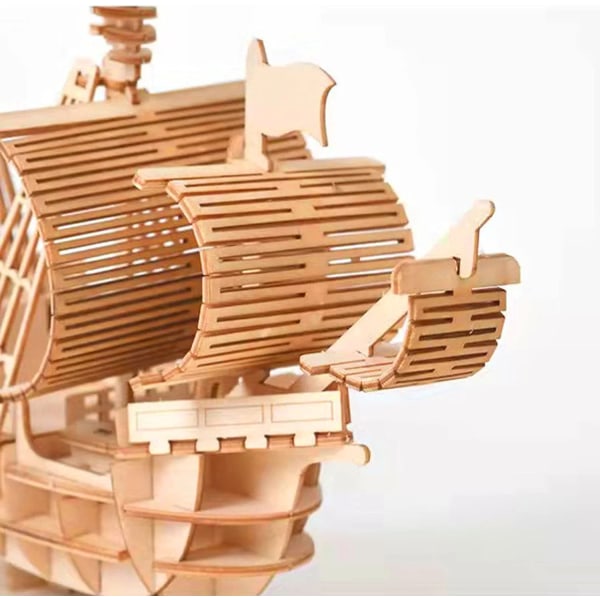 3D träpussel för vuxna, modellsats för piratskepp och rum