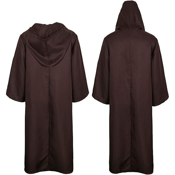 (Brun) Huva Kåpa Gotisk Medeltida Dräkt för att Spela som en Samurai, Lämplig för Cosplay H L size