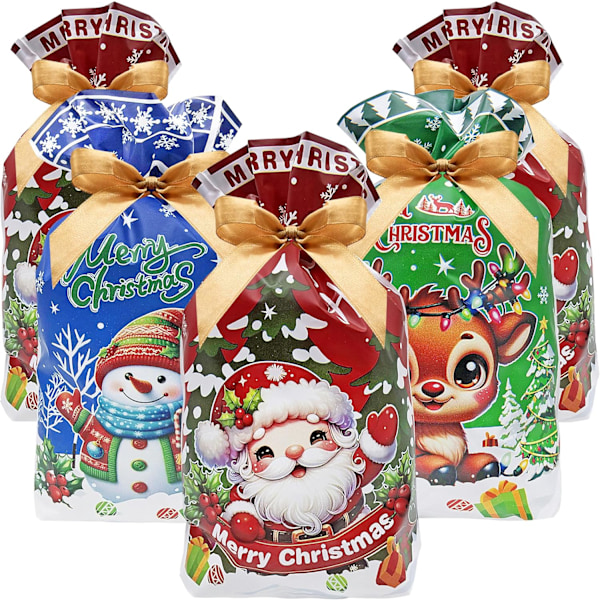 60 st julgodispåsar Julgodispåsar Julsnören Små presentpåsar 5,9''X9'' för julgodis