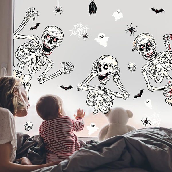 Halloween-luurankotarrat ikkunoihin, juhlatarvikkeet