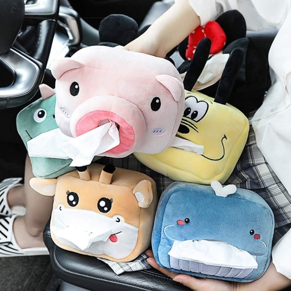 Bilservettlåda, tecknad grisformad servettlåda, pappershanddukshållare