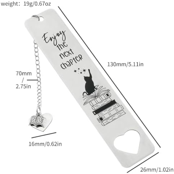 Sød Kat Bogmærke til Kvinder Mænd, Bogelsker Gave, Sjove Rustfrit Stål Killing Bogmærke Gave til Katteelsker, Læsning S