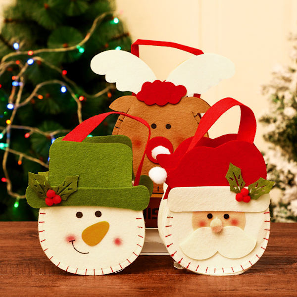 3 stk julegave dukkepose, julegodtepose innpakningspose wit