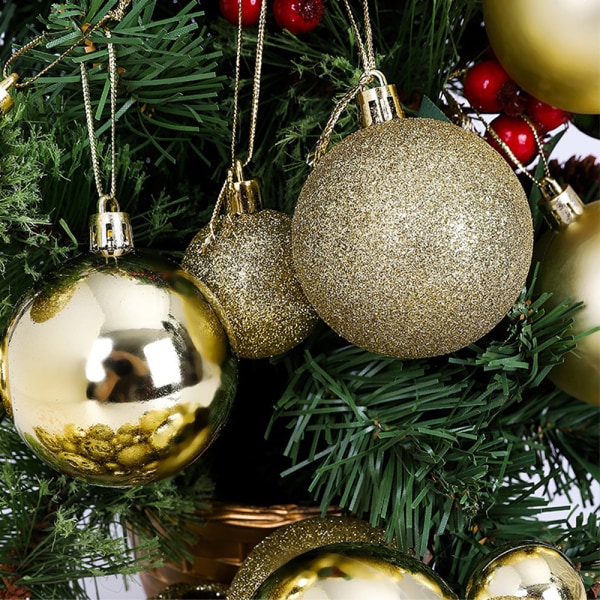 100 st Silver Julgranskulor i Olika Storlekar, Okrossbara