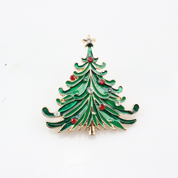 Trendig Bling Kristall Rhinestone Julgran Brosch
