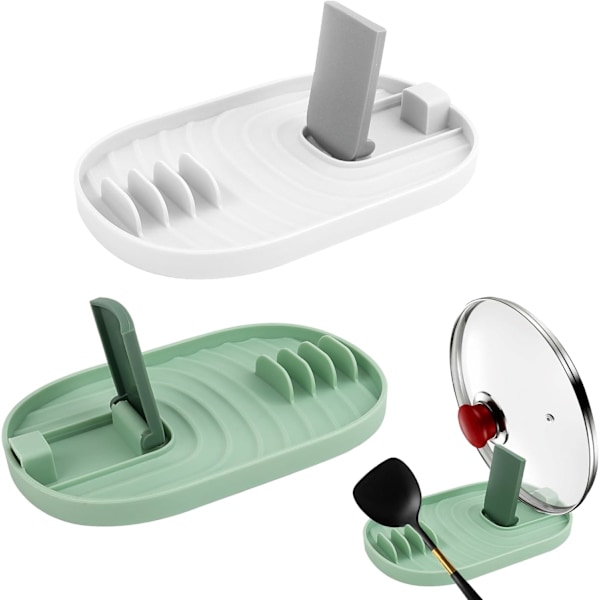Delar Silikon Skedstöd, Redskapsstöd, Lockhållare, Vikbar Lockhållare Köksstöd Lockstöd, Redskapsstöd för Spis, Slevar, Lock, Ätpinnar,