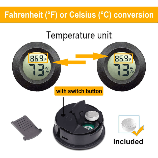 2-pak Mini Hygrometer Termometer Digital LCD Monitor Indoo