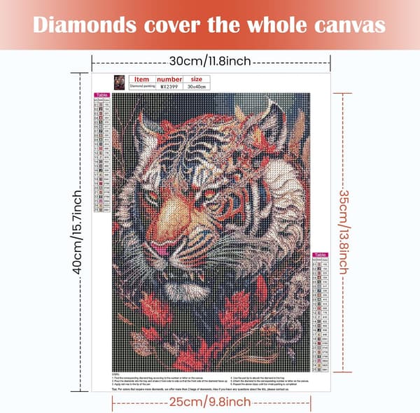 (30x40cm) 5D Diamantmålning Tiger 3