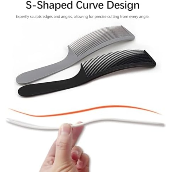 Buede Barber Clipper Kamsett i Svart, Hvit, Grå: Perfekt for Profesjonelle Hårklipp og Styling, Ergonomisk Flat Topp