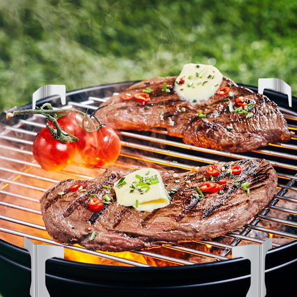 Sett med 4 avstandsstykker for bålpanne, universelle avstandsstykker i rustfritt stål, tilbehør for bålpanne, bålfat, kulegrill og grilldisk