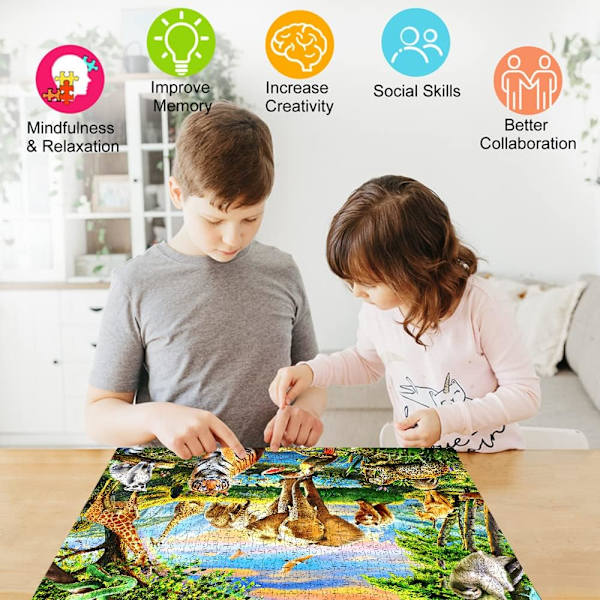 1000-bitars pussel 1000-bitars pusselspel Heminredning pussel Wild Animals