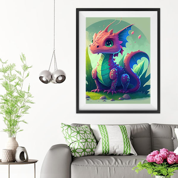 5D timanttimaalaus 30x40cm Lohikäärme Legenda 11
