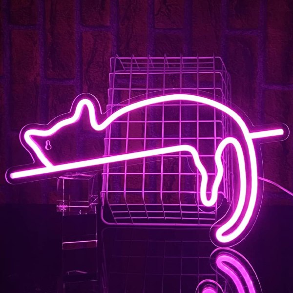 Katt LED-skylt Väggdekor Anpassad Katt Neon Skylt USB Neon Skylt för Var
