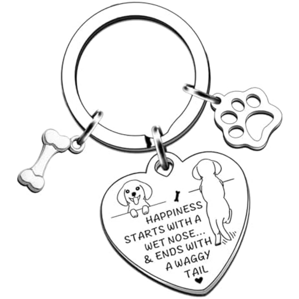 6,2x3,2x6,2cm Hundnyckelring Present till Hundälskare - Hundnyckelring Söt Tass Charm Nyckelring, Husdjursägare Presenter, Husdjursminnesgåva