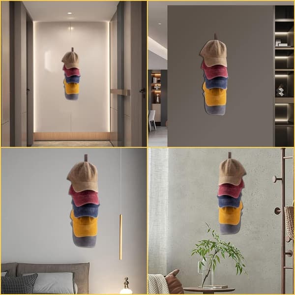 Pack Baseball Cap Hat Rack, Trähatt Organizer Väggmonterad, Vertikal Väggmonterad Hattställ för Garderob, Dörr