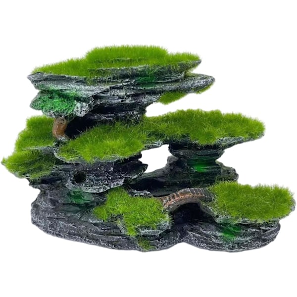 Akvarium Utsikt Stein Harpiks Akvarium Dekorasjon Betta Huler Steinbed Landskap, Stein Hule for Fisk, Steinbed