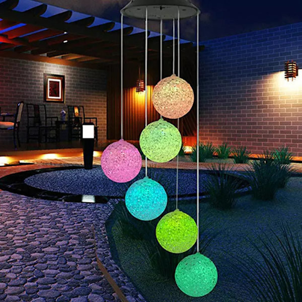 Solcellslampor med LED-spiral i färgskiftande design