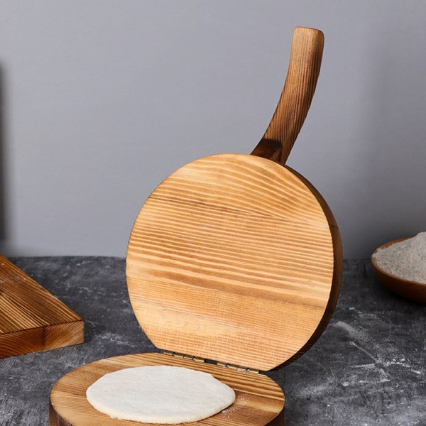 1pc Wooden Manual Dough Press Roller, Corn Tortilla Dumpling Bun