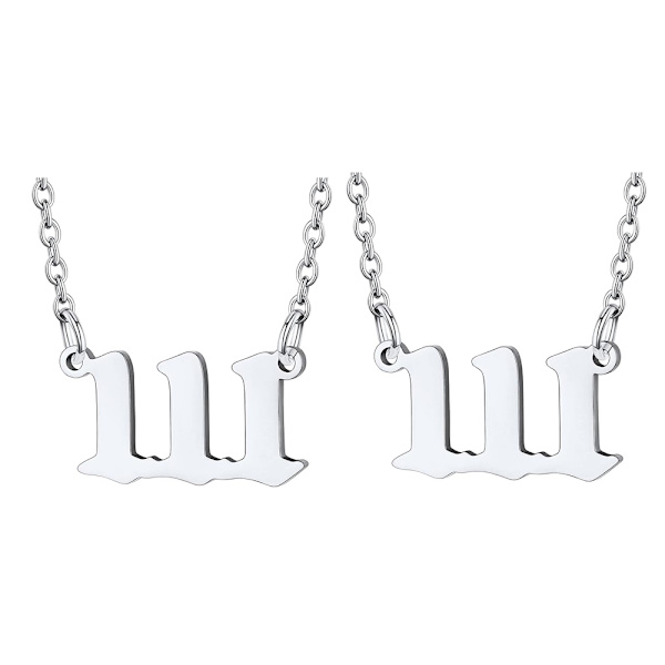 2 Angel Number Choker Halskjede for Kvinner Menn, 000-999 Lucky Numbe