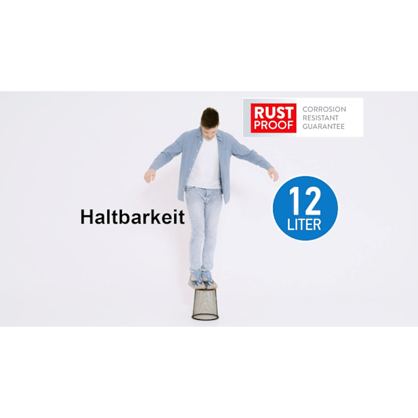 Robust søppelbøtte i rustfritt stålnett - 12 liter - for kjøkken/o