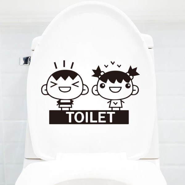 Toilet Smiley Face Dekal Sjov Badeværelse Køkken Vægsticker