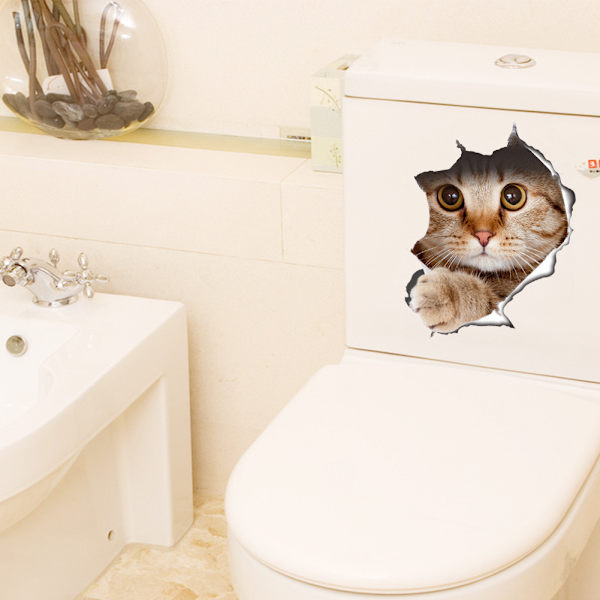 2 kpl (Kissa) WC-teippaus PVC-materiaalia