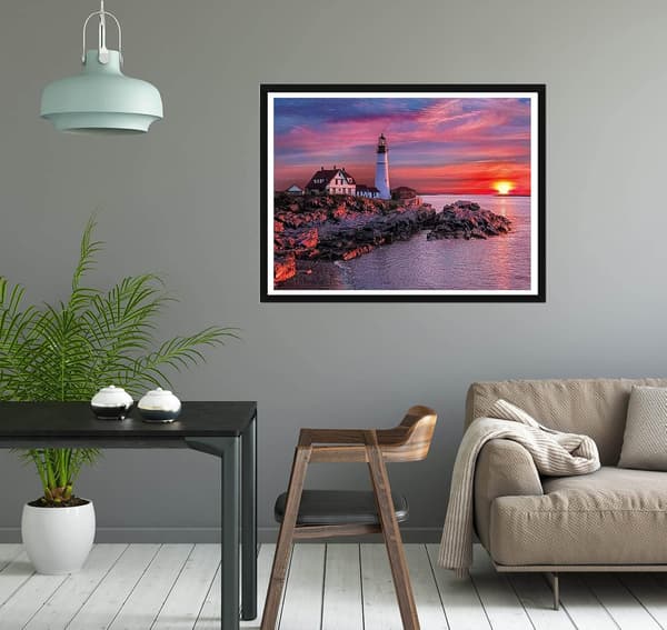 5D Diamantmålning Fyr 30x40cm Stil 8
