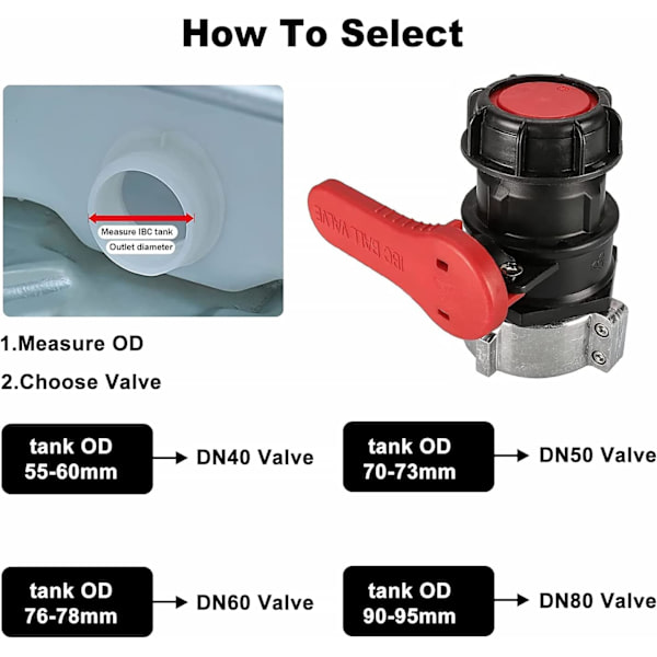 (S60*6)IBC Tank Adapter, Tank Valve Valve för IBC Tank, IBC Adapt
