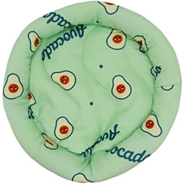 14cm Grøn Avocado 1 Stk Cirkelformet Sommerkølende Hamster Seng, Behagelig Sovemadras Pude til Hamster/Pindsvin/Egern