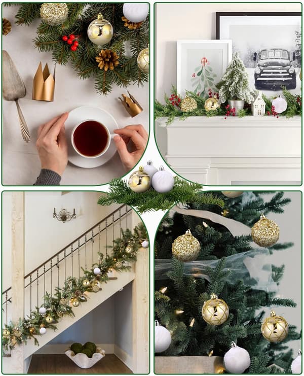 25 Julekuler, 6 cm Plast Julepynt, Hengende Julekuler til Dekorasjon, Skinnende Julekuler til Bursdag