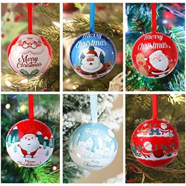 Julegodteriboks Hengepynt, 6 stk Kreative Juleblikk Godteriboks, Juletre Hengekule